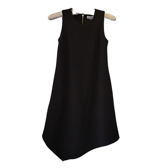Calvin Klein, Sleeveless Asymmetrical Handkerchief Hem Sheath Dress Black Size S - Picture 2 of 6